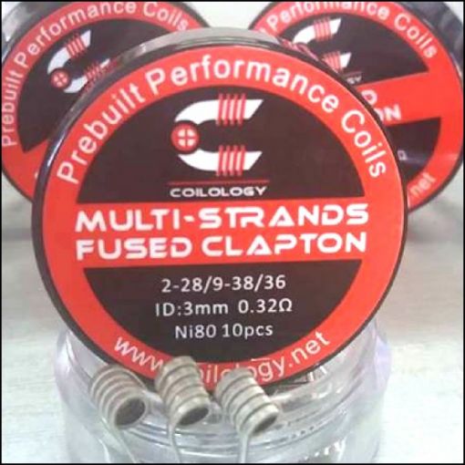 Coilology předmotané spirálky pro DL Multi Strands Fused Clapton Ni80 - NiChrome - 10ks, 0,32 ohm