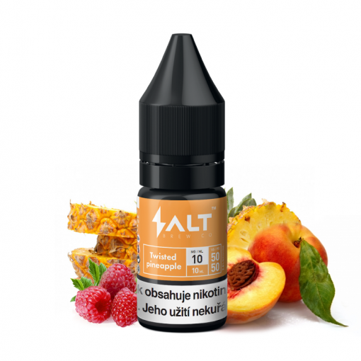 E-liquid Salt Brew Co 10ml - Twisted Pineapple / Ananas, broskev a malina