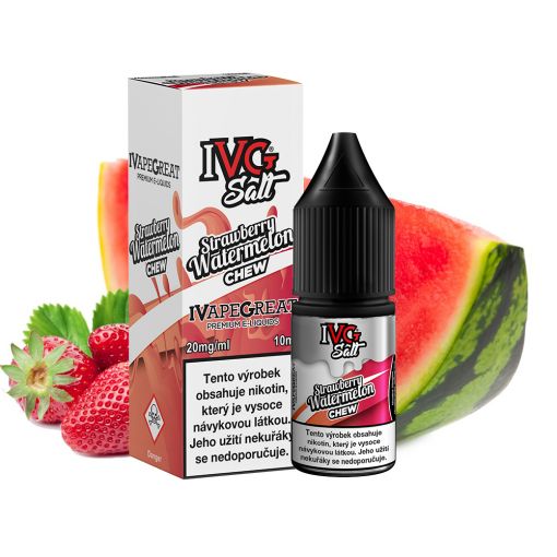 Nikotinová Sůl IVG Salt - Strawberry Watermelon Chew / Jahodovo-melounová žvýkačka 10ml