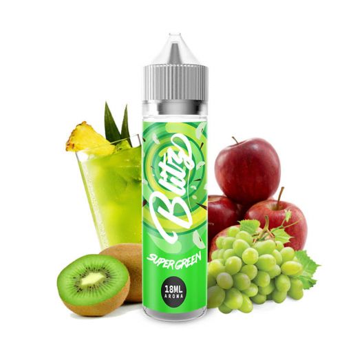 Příchuť Blitz Shake & Vape: Super Green - Kaktus, kiwi, bílé hrozno a jablko, 18ml