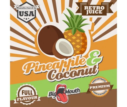 Příchuť Big Mouth - Retro Juice - Ananas & kokos 10ml