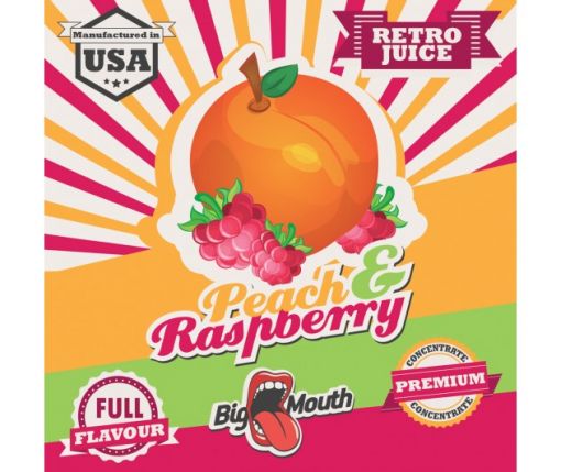 Příchuť Big Mouth - Retro Juice - Broskev & malina 10ml