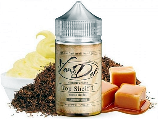 Příchuť Van & Del - Top Shelf T / Tabák s vanilkou a karamelem 15ml SnV
