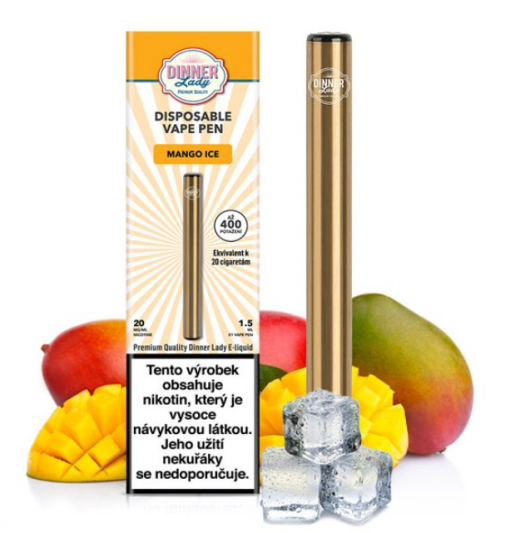 Jednorázová ecigareta Dinner Lady Vape Pen - Mango Ice 20mg/ml