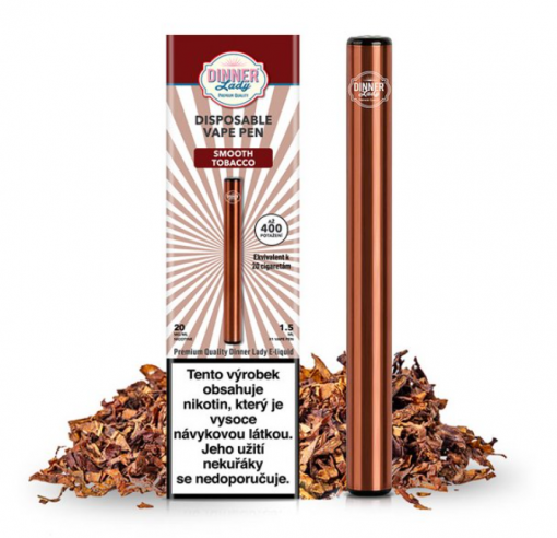 Jednorázová ecigareta Dinner Lady Vape Pen - Smooth Tobacco 20mg/ml