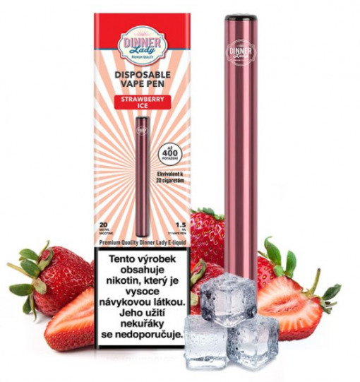 Jednorázová ecigareta Dinner Lady Vape Pen - Strawberry Ice 20mg/ml