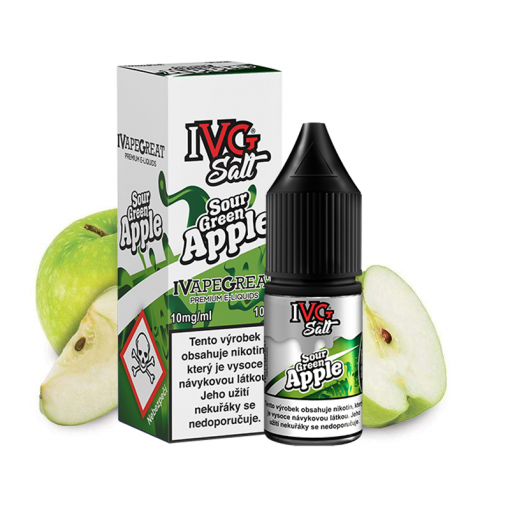 Nikotinová Sůl IVG Salt - Sour Green Apple / Kyselé jablečné bonbony 10ml
