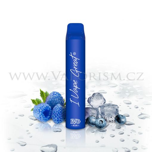 IVG Bar Plus - Chladivá modrá malina / Blue Raspberry Ice - jednorázová cigareta