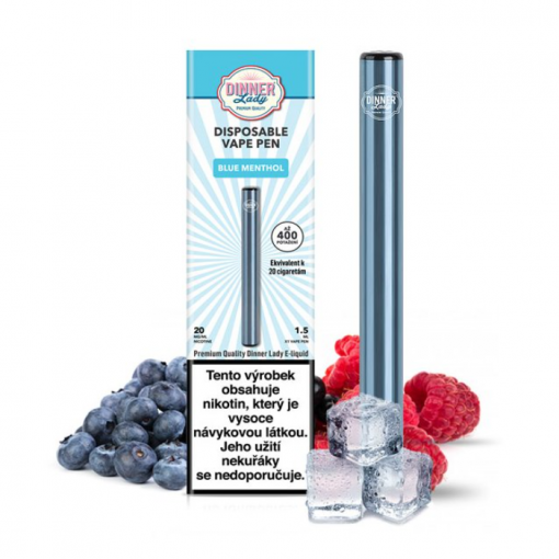 Jednorázová ecigareta Dinner Lady Vape Pen - Blue Menthol 20mg/ml
