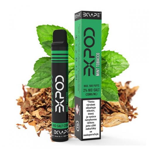 EXVAPE EXPOD jednorázová ecigareta Mint Tobacco - 20mg