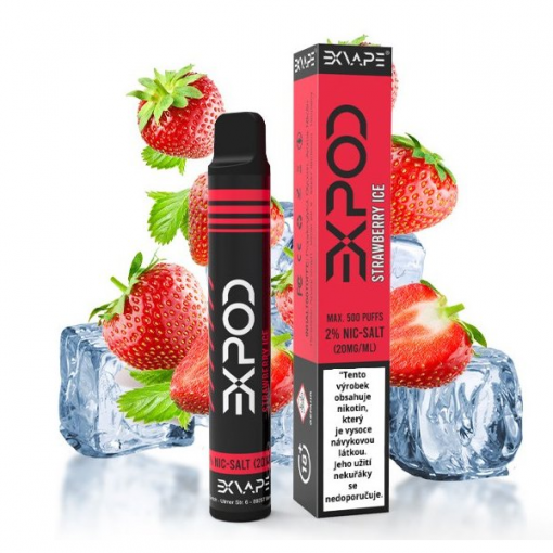 EXVAPE EXPOD jednorázová ecigareta Strawberry Ice - 20mg