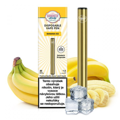 Jednorázová ecigareta Dinner Lady Vape Pen - Banana Ice 20mg/ml