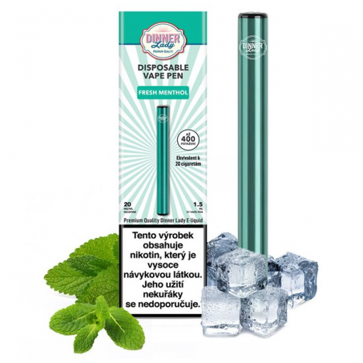 Jednorázová ecigareta Dinner Lady Vape Pen - Fresh Menthol 20mg/ml