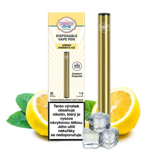 Jednorázová ecigareta Dinner Lady Vape Pen - Lemon Sherbets Ice 20mg/ml