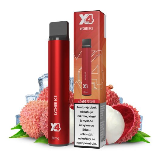 X4 Bar Chladivé liči / Lychee Ice - jednorázová ecigareta