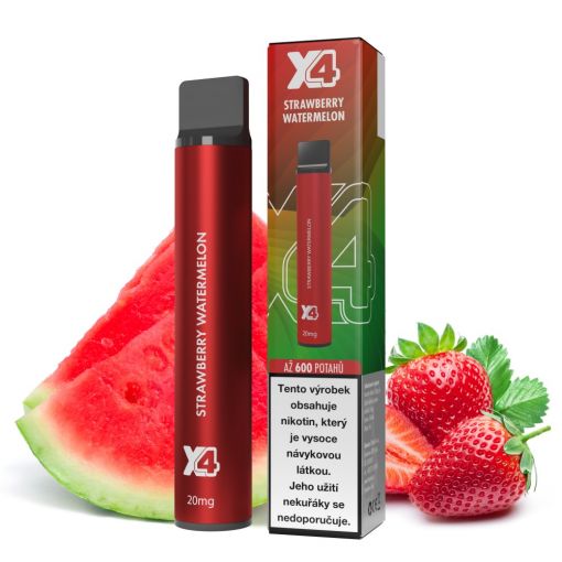 X4 Bar Jahoda a meloun / Strawberry Watermelon - jednorázová ecigareta