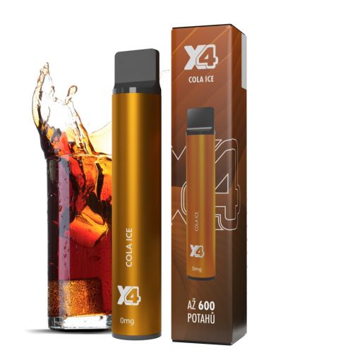 X4 Bar Zero Chladivá kola / Cola Ice - jednorázová ecigareta BEZ NIKOTINU