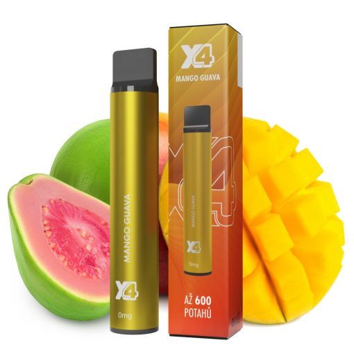 X4 Bar Zero Mango a guava / Mango Guava - jednorázová ecigareta BEZ NIKOTINU