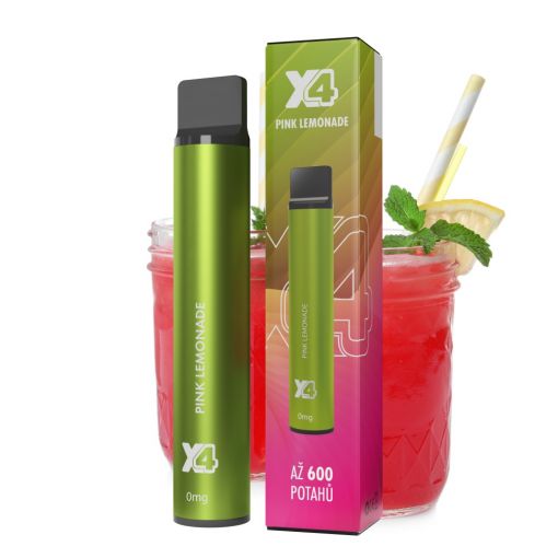 X4 Bar Zero Růžová limonáda / Pink Lemonade - jednorázová ecigareta BEZ NIKOTINU