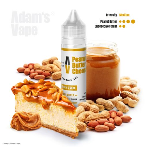 Příchuť Adams vape - Peanut Butter Cheesecake / Oříšková bomba na sušenkovém korpusu 12ml SnV