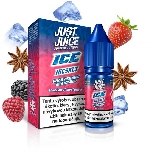 Nikotinová Sůl Just Juice Salt - ICE Wild Berries a Aniseed (Ledové lesní ovoce s anýzem) - 11mg/ml 