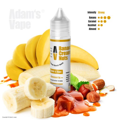 Příchuť Adams vape S&V: Banana Creamy Nuts / Banán s karamelem a oříšky 12ml