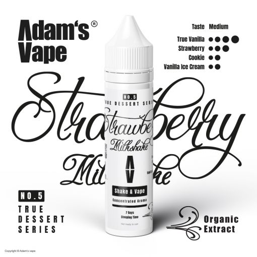 Příchuť Adams vape S&V: True Dessert Series - Strawberry Milkshake / Jahodový milkshake 10ml