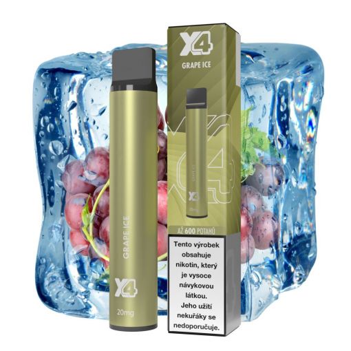 X4 Bar Chladivé hroznové víno / Grape Ice jednorázová e-cigareta