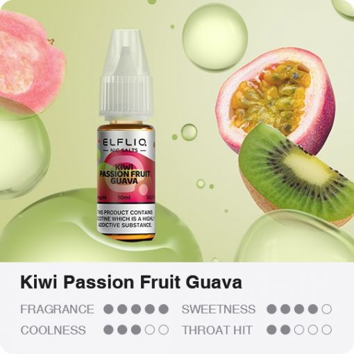 Nikotinová Sůl ELF BAR ElfLiq - Kiwi Passion Fruit Guava 10ml