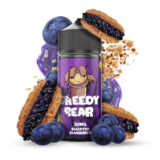Příchuť Greedy Bear - Bloated Blueberry / Sušenky s borůvkovou náplní 30ml SnV