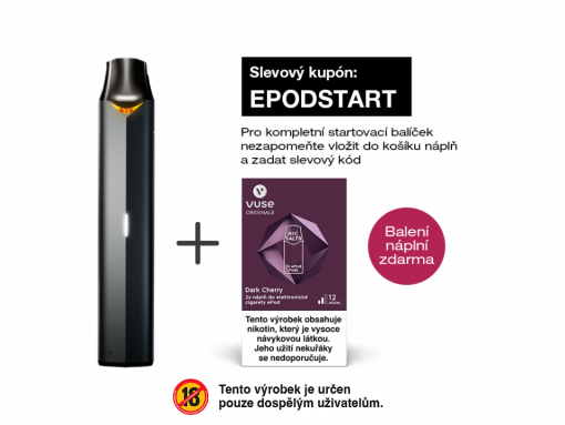 Elektronická cigareta VUSE ePod Černá + 2ks cartridge zdarma (info v popisku)