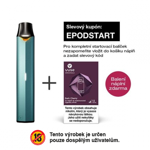 Elektronická cigareta VUSE ePod Tyrkysová+ 2ks cartridge zdarma (info v popisku)