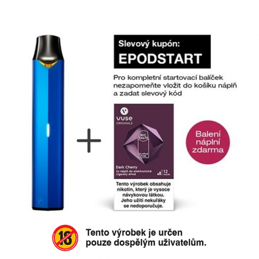 Elektronická cigareta VUSE ePod Modrá + 2ks cartridge zdarma (info v popisku)