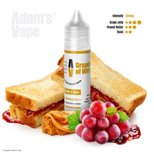 Příchuť Adams vape S&V: Grapes of Wrath / Toast s burákovým máslem a hroznovým jamem 12ml