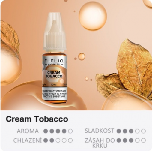 Nikotinová Sůl ELF BAR ElfLiq - Cream Tobacco 10ml