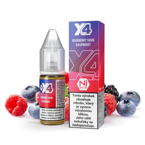 Nikotinová sůl X4 Bar Juice - Borůvka a malina / Blue Sour Raspberry 10ml