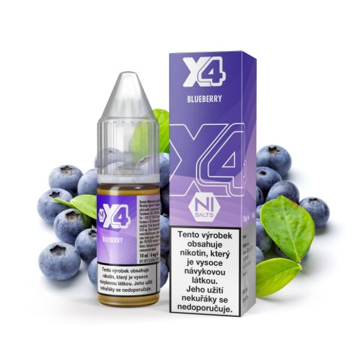 Nikotinová sůl X4 Bar Juice - Borůvka / Blueberry 10ml