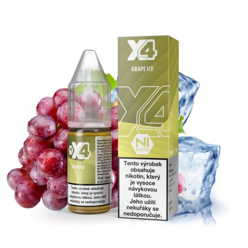 Nikotinová sůl X4 Bar Juice - Chladivé hroznové víno / Grape Ice 10ml