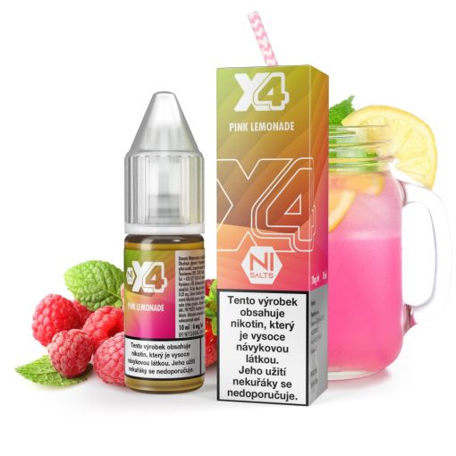 Nikotinová sůl X4 Bar Juice - Růžová Limonáda / Pink Lemonade 10ml