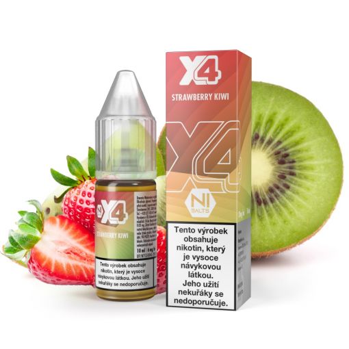 Nikotinová sůl X4 Bar Juice - Jahoda a kiwi / Strawberry Kiwi 10ml