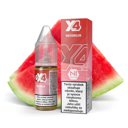 Nikotinová sůl X4 Bar Juice - Meloun / Watermelon 10ml