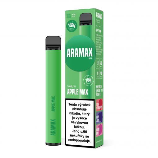 Aramax Bar jednorázová ecigareta Apple Max - 20mg - Kolek Q