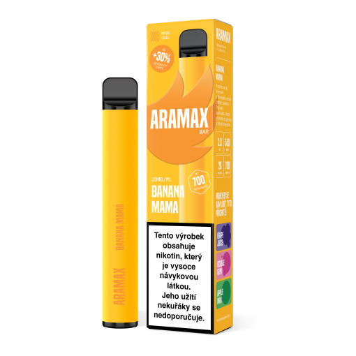 Aramax Bar jednorázová ecigareta Banana Mama - 20mg - Kolek Q