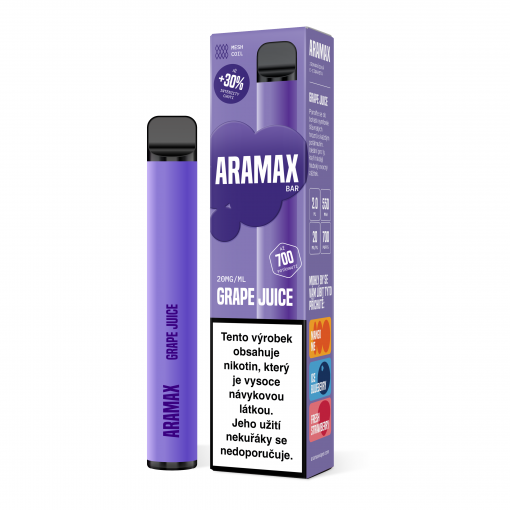 Aramax Bar jednorázová ecigareta Grape Juice - 20mg - Kolek Q