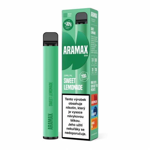 Aramax Bar jednorázová ecigareta  Sweet Lemonade - 20mg - Kolek Q