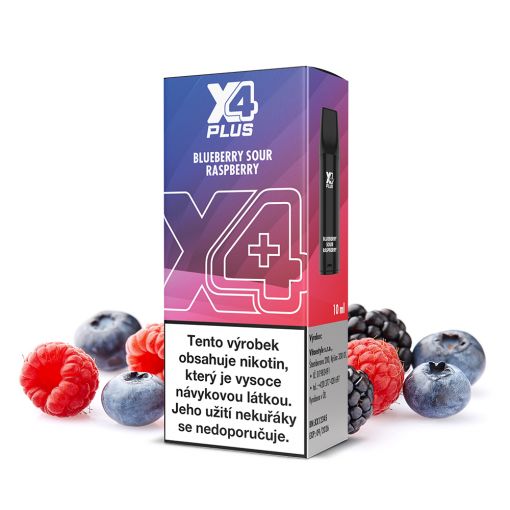 Přednaplněný Pod X4 Plus - Borůvka a malina / Blueberry Sour Raspberry - 20mg