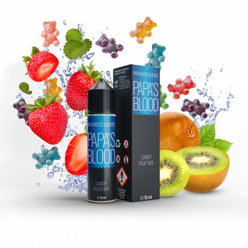 Příchuť SNV Infamous Originals - Papa´s Blood - jahody, kiwi a gumoví medvídci, 10ml