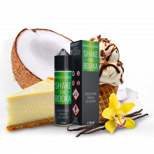 Příchuť SNV Infamous Originals - Shake The Booka - cheesecake s vanilkovou zmrzlinou, 10ml