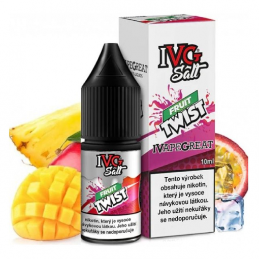 Nikotinová Sůl IVG Salt - Fruit Twist / Broskev, mango, ananas a marakuja 10ml