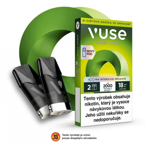 VUSE ePOD náplň Green Apple 2ML 18MG - 2KS